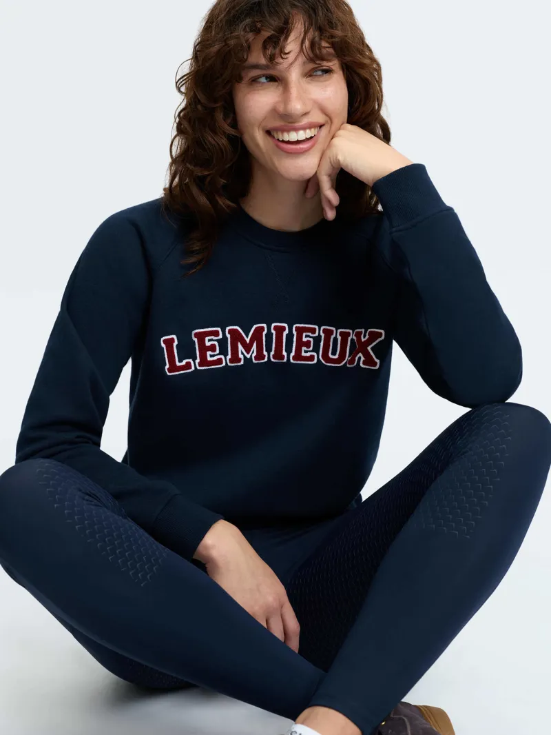 LeMieux Vida Varsity Crew Neck Sweat in Navy-4
