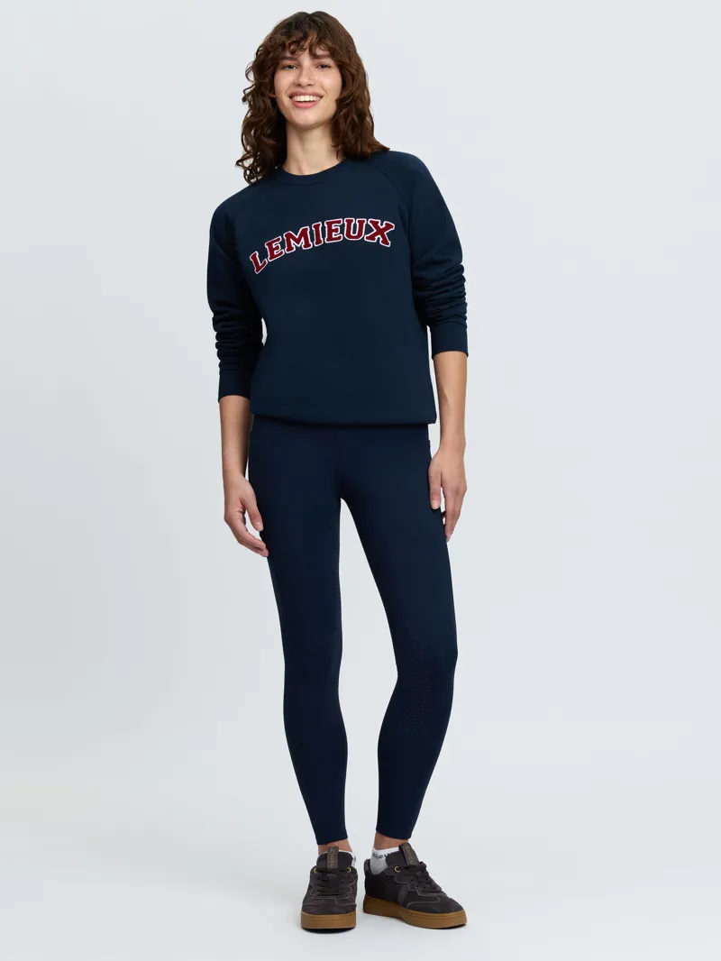 LeMieux Vida Varsity Crew Neck Sweat in Navy-5