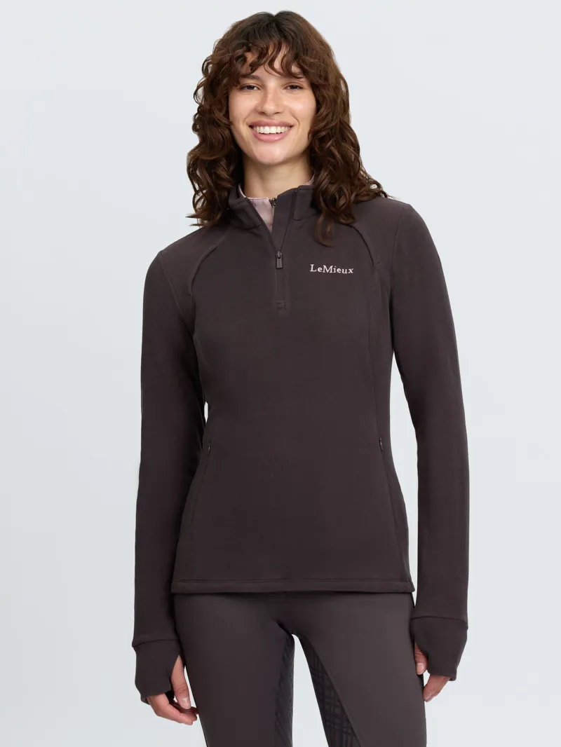 LeMieux Frances Quarter Zip Fleece in Cocoa-1