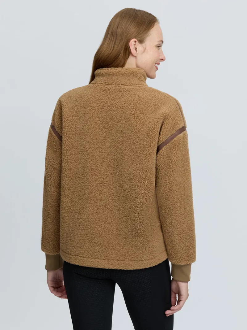 LeMieux Avery Teddy Quarter Zip Fleece in Caramel-2
