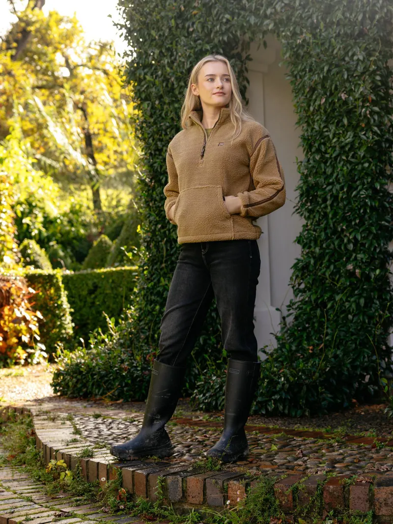 LeMieux Avery Teddy Quarter Zip Fleece in Caramel-6