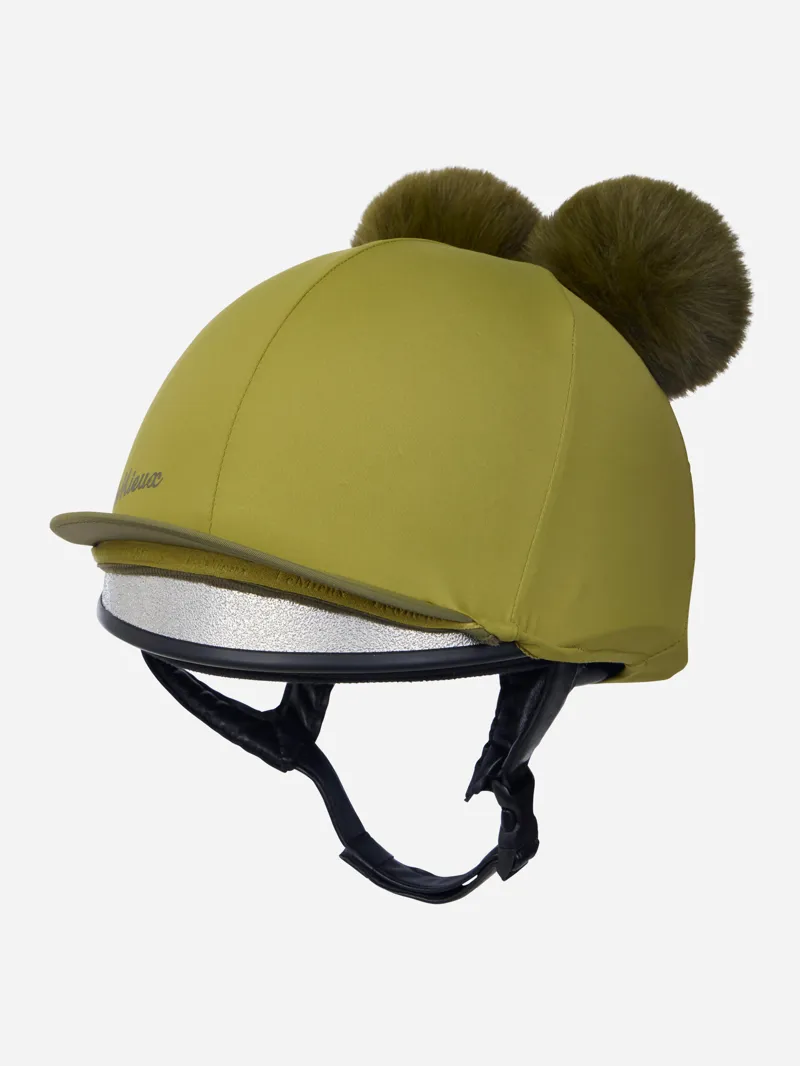 LeMieux Mini Double Pom Hat Silk in Gooseberry-1