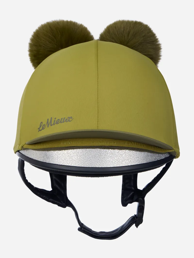 LeMieux Mini Double Pom Hat Silk in Gooseberry-2