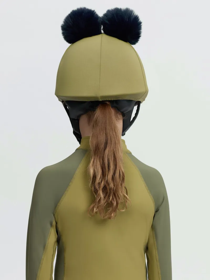 LeMieux Mini Double Pom Hat Silk in Gooseberry-5