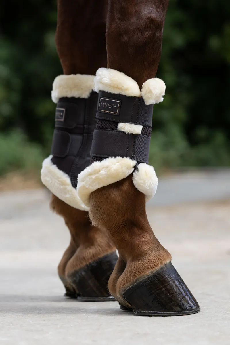 LeMieux Heritage Fleece Edged Brushing Boot Cocoa-3