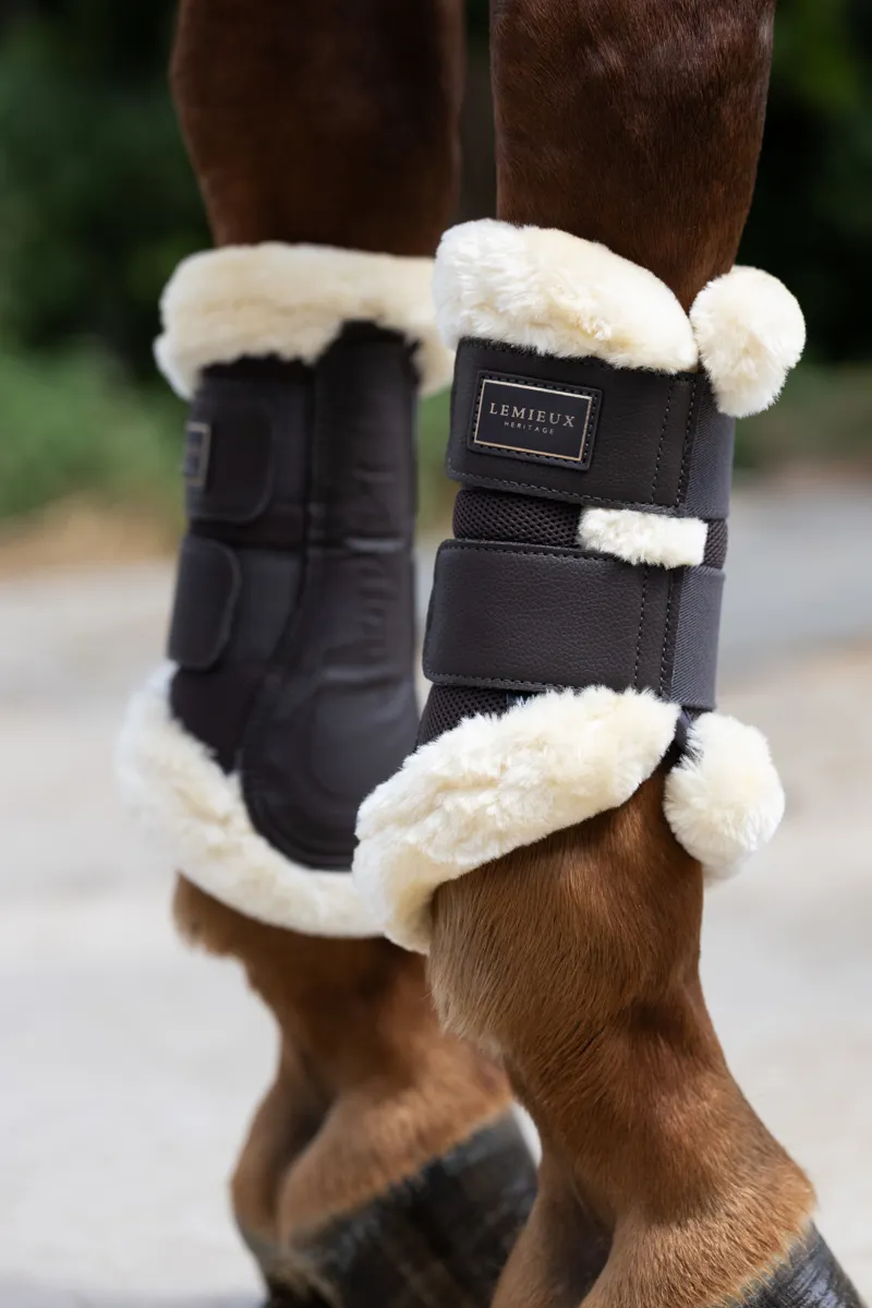LeMieux Heritage Fleece Edged Brushing Boot Cocoa-4