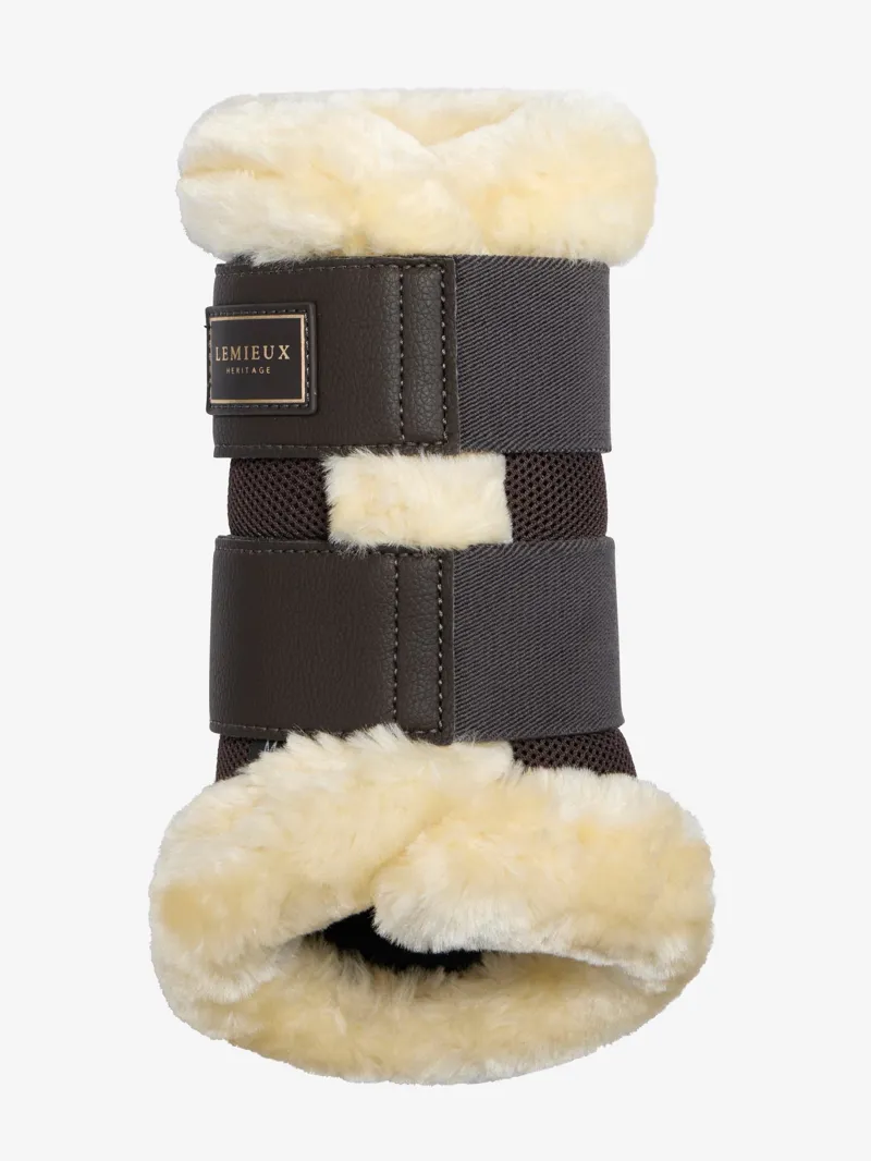 LeMieux Heritage Fleece Edged Brushing Boot Cocoa-1
