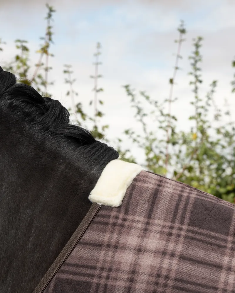 LeMieux Heritage Check Fleece Rug Cocoa-4