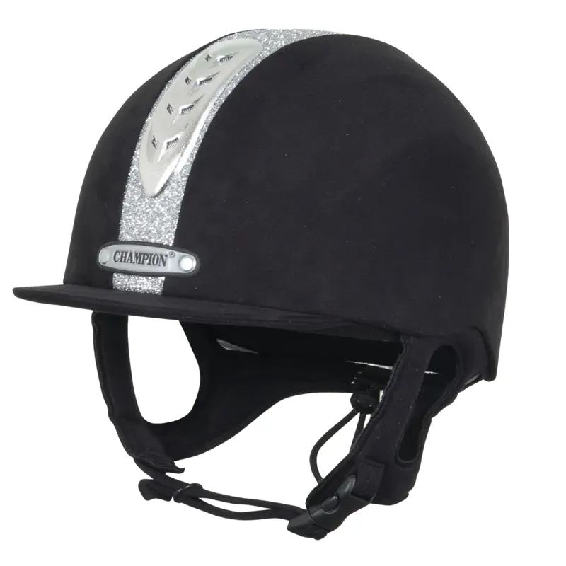 Champion Junior X-Air Dazzle Plus Peaked Helmet Black/Silver