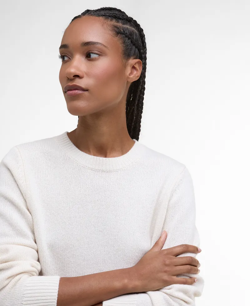 Barbour Womens Woodhouse Knit Crew Neck Jumper Ecru-3