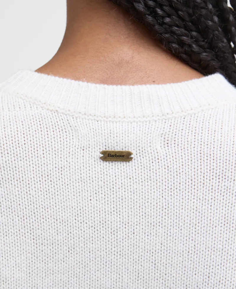 Barbour Womens Woodhouse Knit Crew Neck Jumper Ecru-5