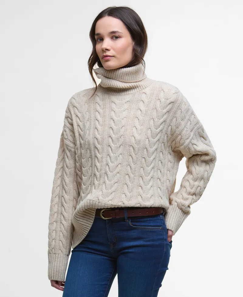 Barbour Womens Embleton Rollneck Knit Jumper Birch
