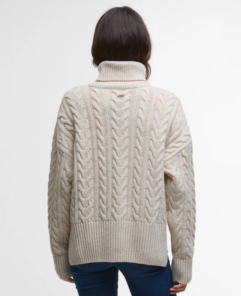 Barbour Womens Embleton Rollneck Knit Jumper Birch-2