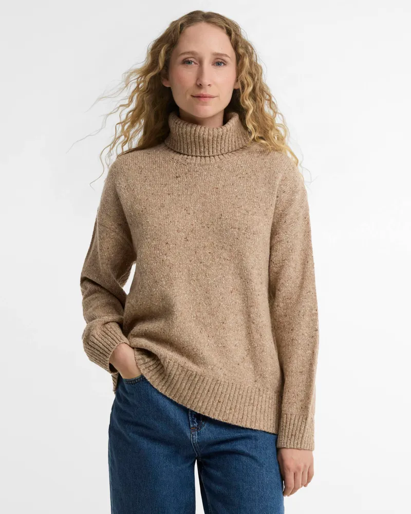 Barbour Stanford Fleck Rollneck Wool Jumper in Warm Trench-5