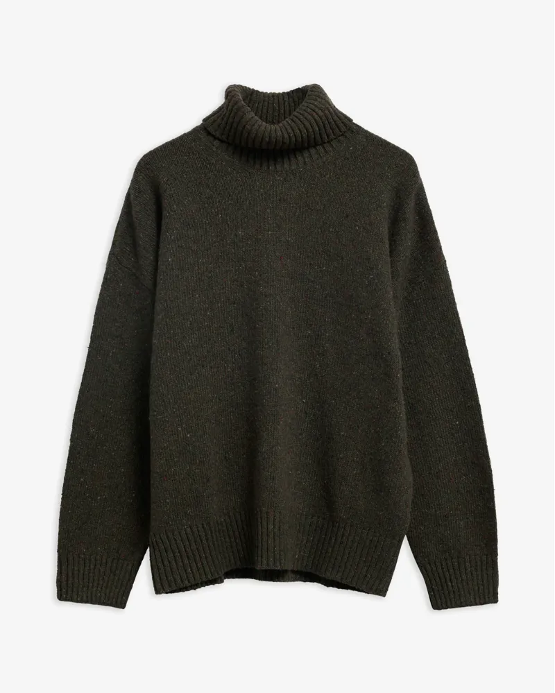 Barbour Stanford Fleck Rollneck Wool Jumper in Olive