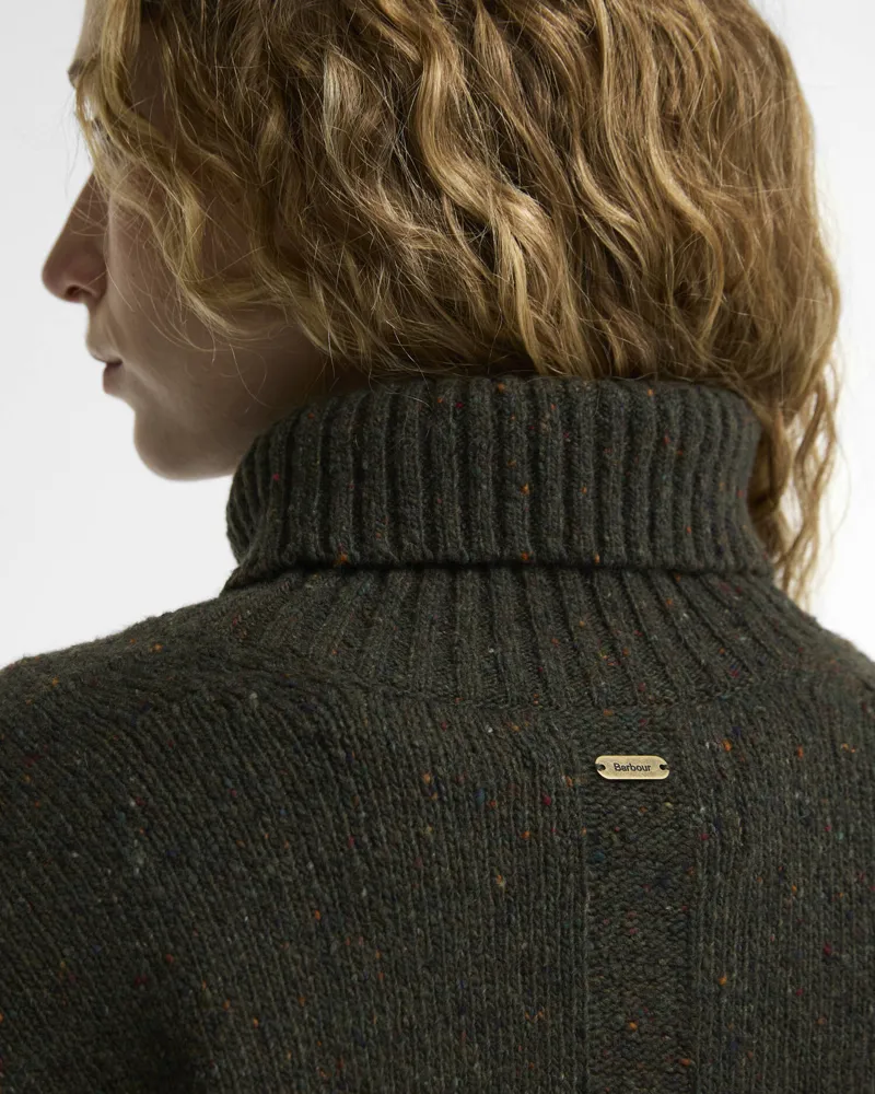 Barbour Stanford Fleck Rollneck Wool Jumper in Olive-4