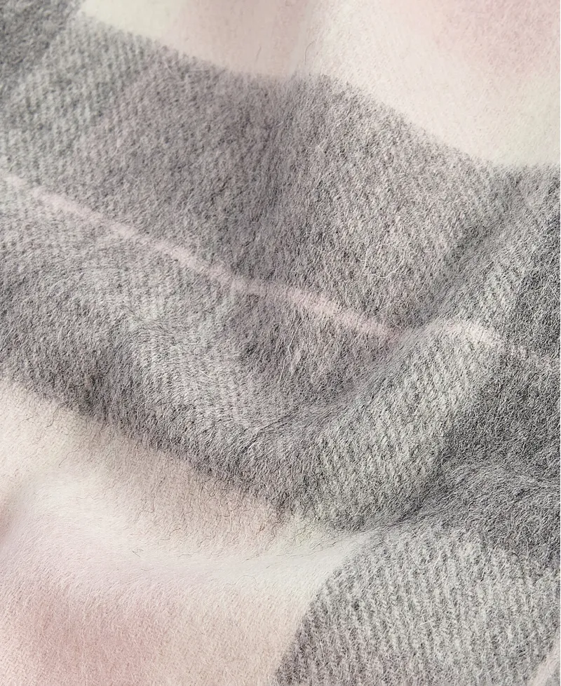 Barbour Ladies Tartan Scarf Pink/Grey Tartan-2