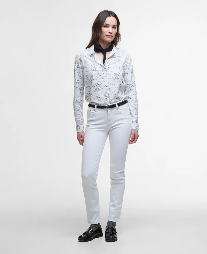 Barbour Womens Safari Relaxed Long-Sleeved Shirt Woodland Print-1