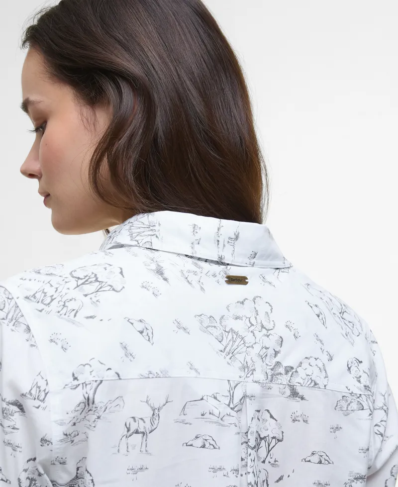 Barbour Womens Safari Relaxed Long-Sleeved Shirt Woodland Print-5