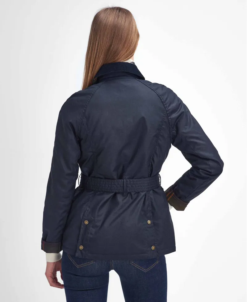 Barbour Ladies Solway Waxed Jacket Navy/Classic-2