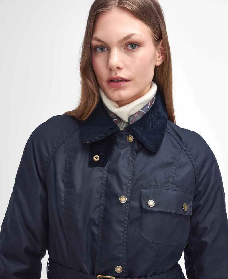 Barbour Ladies Solway Waxed Jacket Navy/Classic-3
