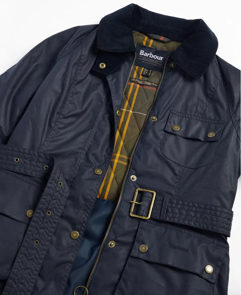 Barbour Ladies Solway Waxed Jacket Navy/Classic-4