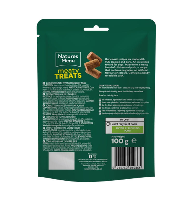 Natures Menu Chicken and Pork Meaty Dog Treats-1