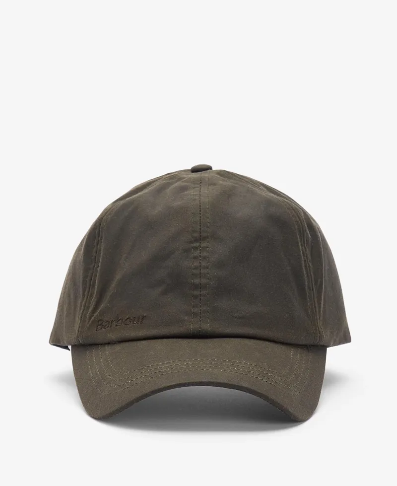 Barbour Waxed Cotton Sports Cap Olive-1