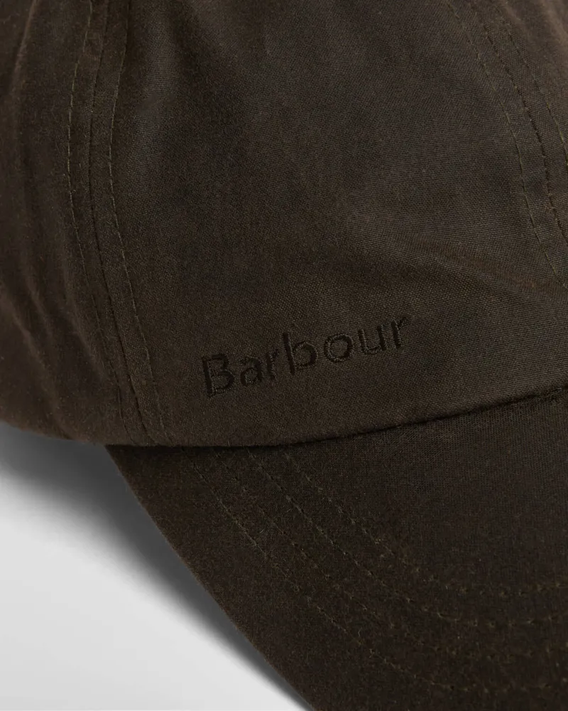 Barbour Waxed Cotton Sports Cap Olive-3
