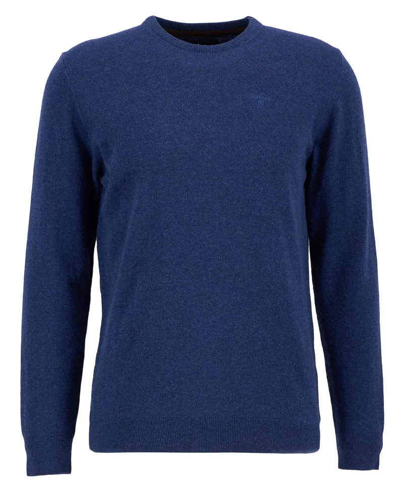 Barbour Essential Lambswool Crew Neck Jumper Deep Blue
