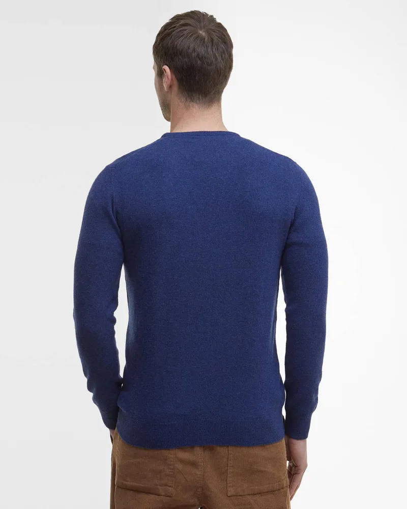 Barbour Essential Lambswool Crew Neck Jumper Deep Blue-2