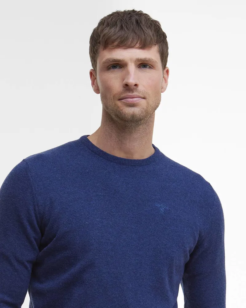 Barbour Essential Lambswool Crew Neck Jumper Deep Blue-3