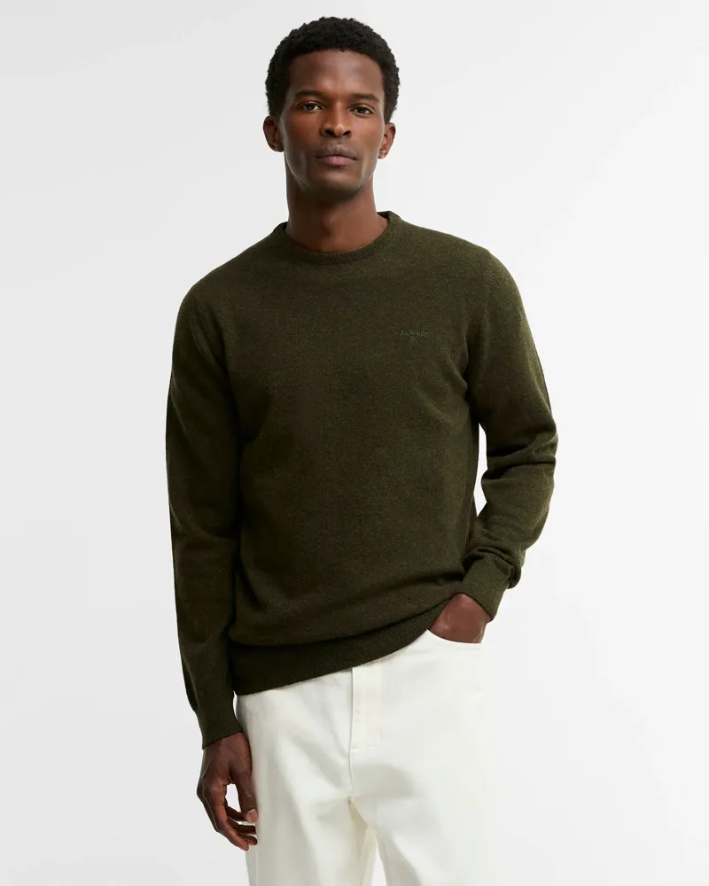 Barbour Essential Lambswool Crew Neck Jumper Seaweed-4