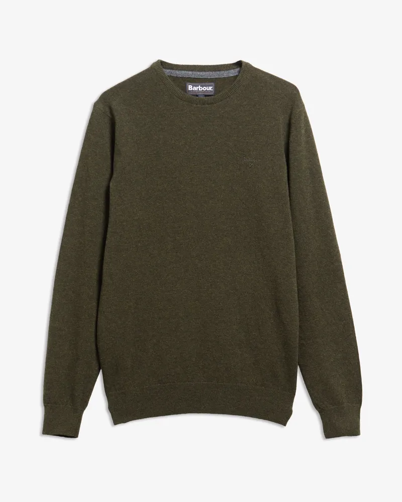 Barbour Essential Lambswool Crew Neck Jumper Seaweed