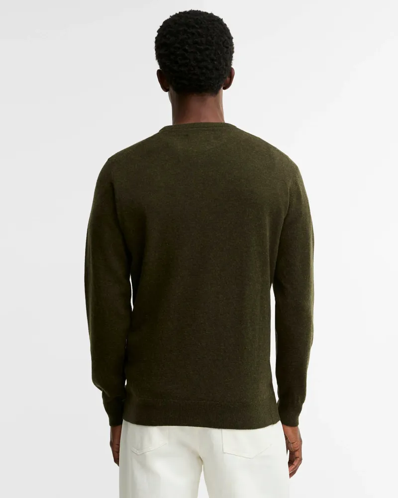 Barbour Essential Lambswool Crew Neck Jumper Seaweed-2