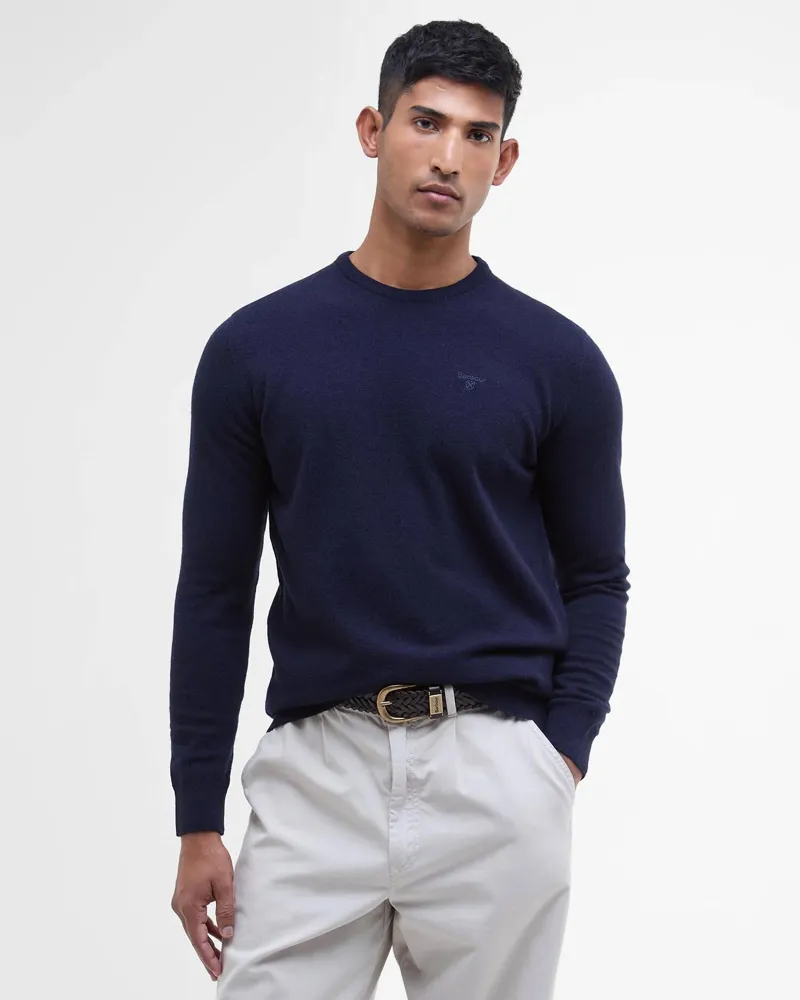 Barbour Essential Lambswool Crew Neck Jumper Navy-5