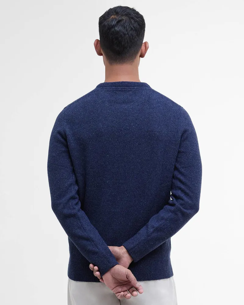 Barbour Men's Essential Tisbury Crew-Neck Jumper Deep Blue-1