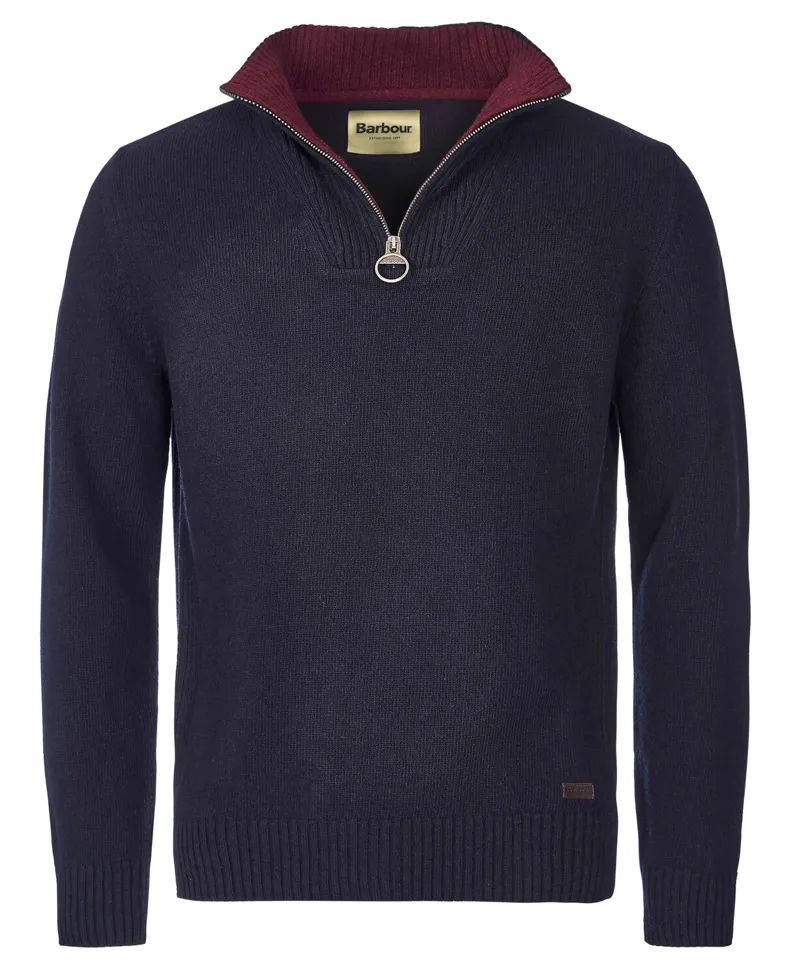 Barbour Mens Nelson Essential Half Zip Sweater Navy