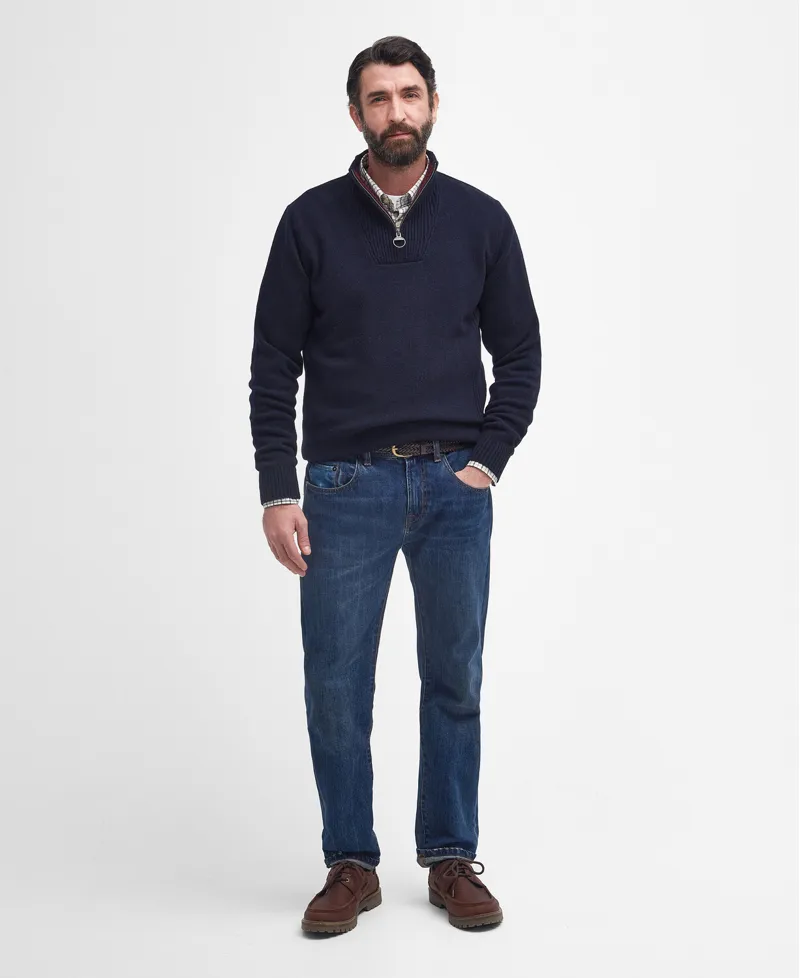 Barbour Mens Nelson Essential Half Zip Sweater Navy-5