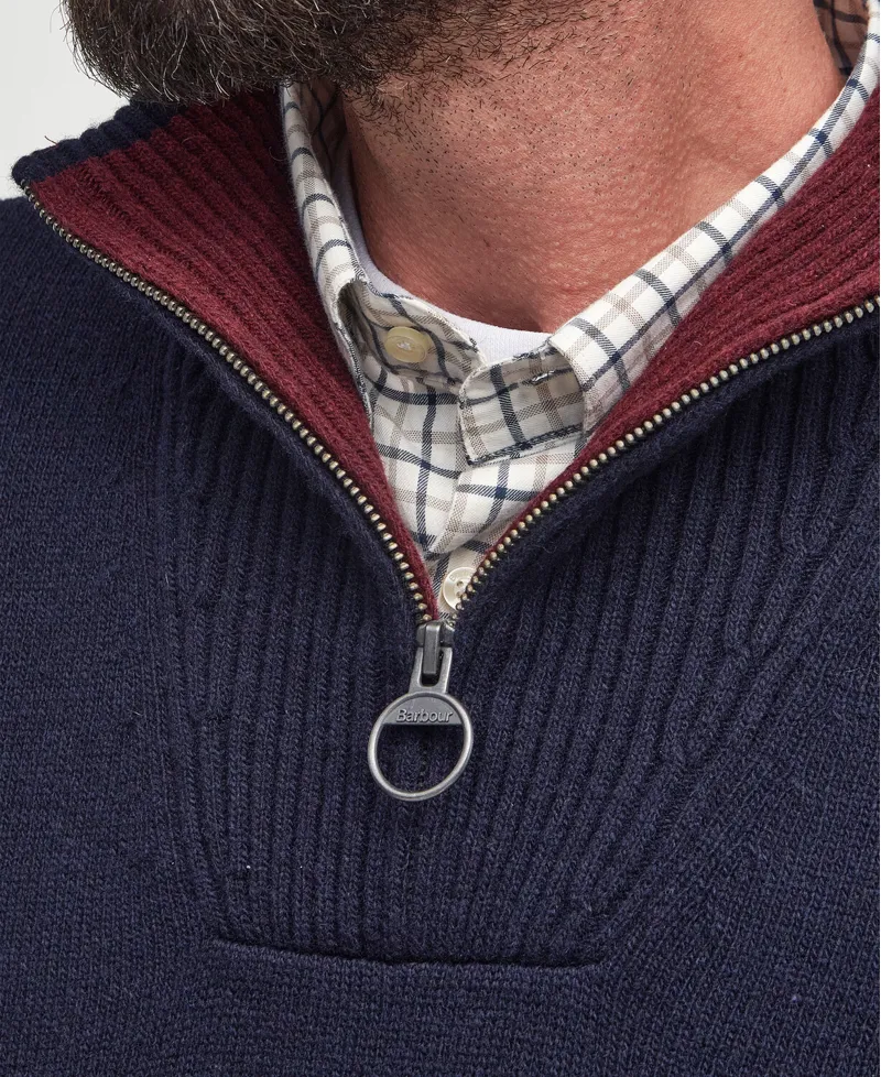 Barbour Mens Nelson Essential Half Zip Sweater Navy-3