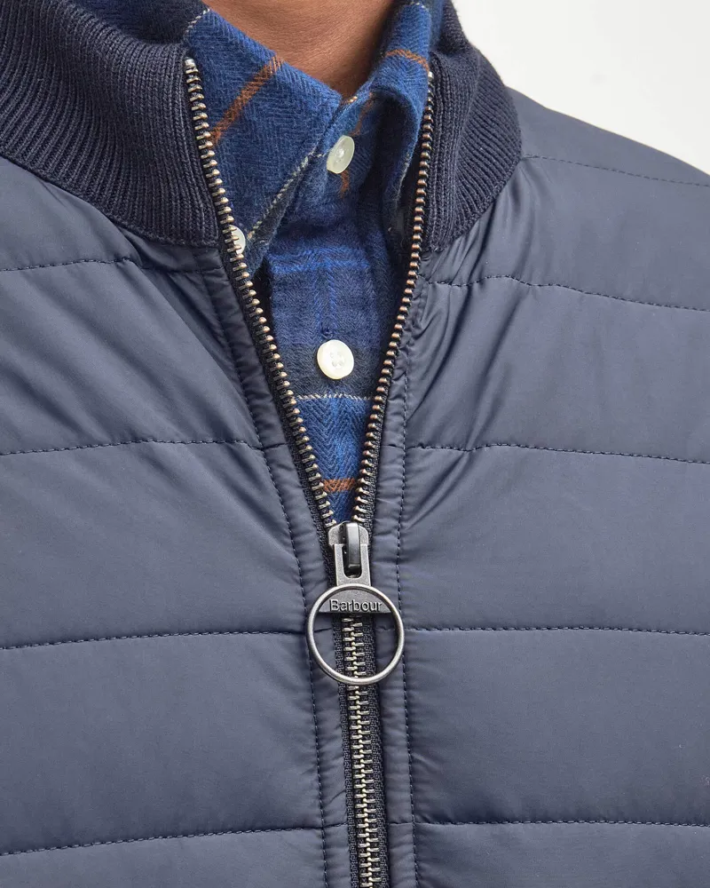 Barbour Men's Essential Carn Baffle Quilted Gilet Jumper Navy-4