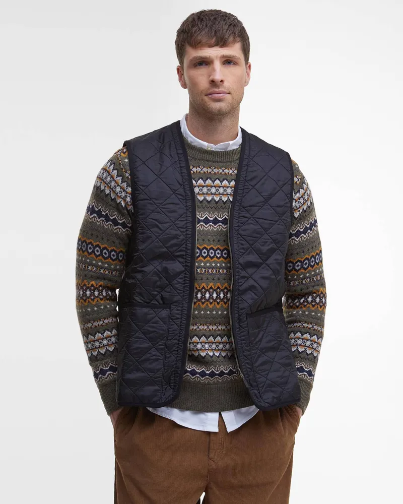 Barbour Men's Quilted Zip Liner Black-1