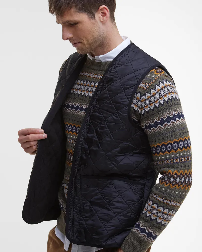 Barbour Men's Quilted Zip Liner Black-3