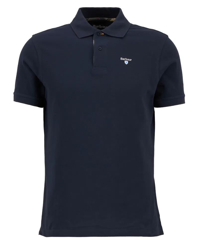 Barbour Mens Tartan Pique Polo Shirt New Navy-5
