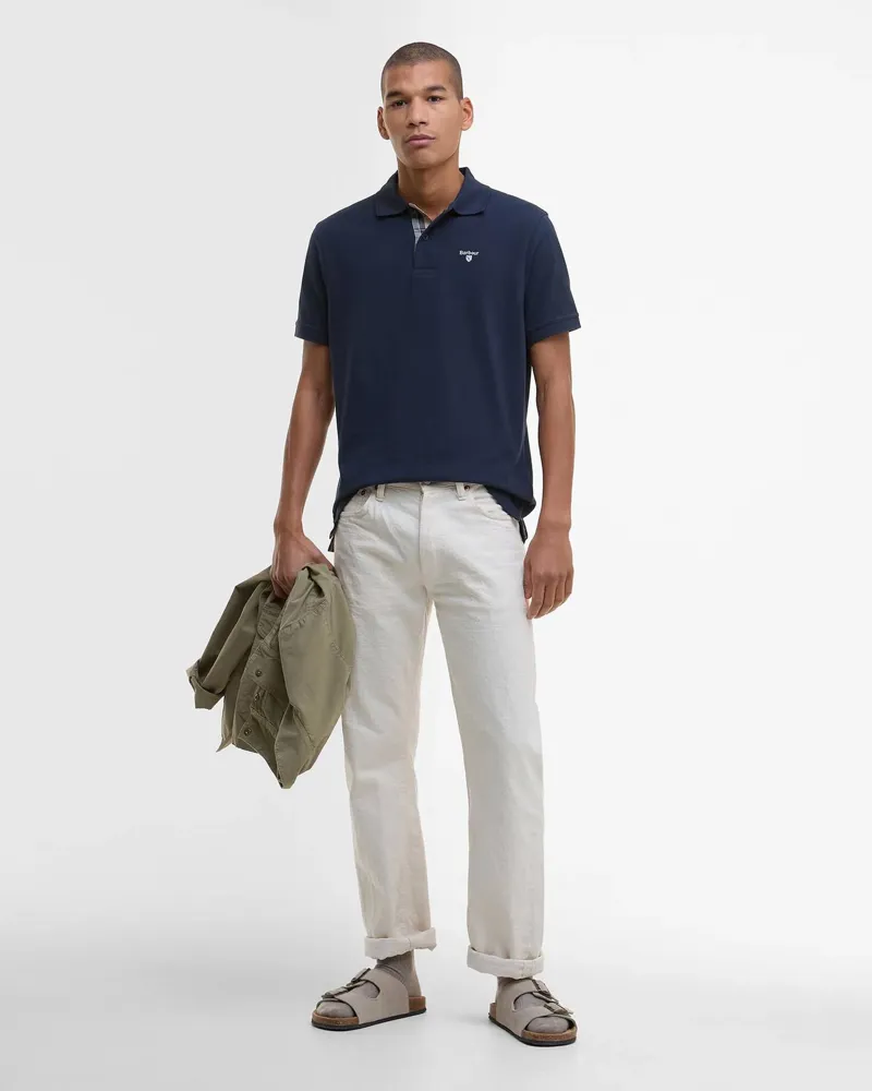  Barbour Men's Tartan Piqué Polo Shirt in New Navy-1