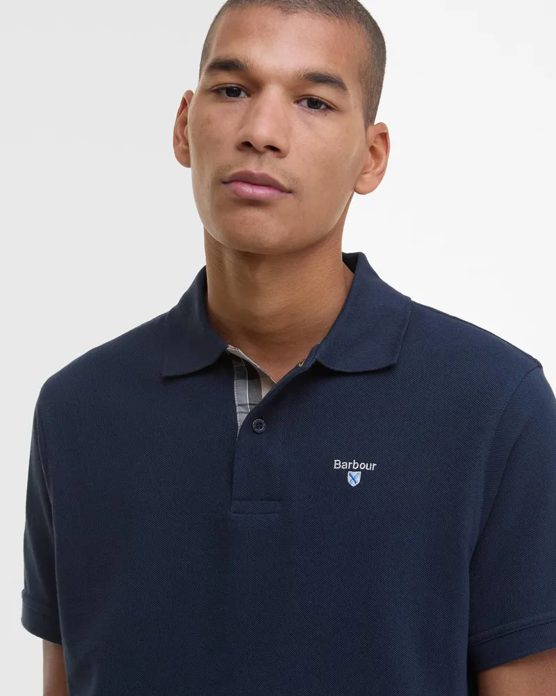  Barbour Men's Tartan Piqué Polo Shirt in New Navy-3