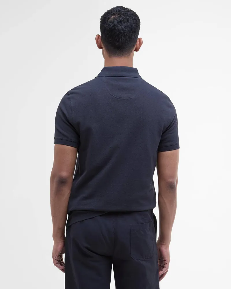  Barbour Men's Tartan Piqué Polo Shirt in Navy Dress-2