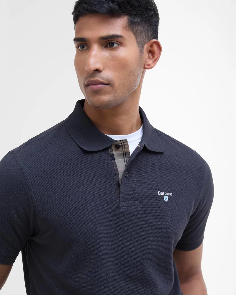  Barbour Men's Tartan Piqué Polo Shirt in Navy Dress-3