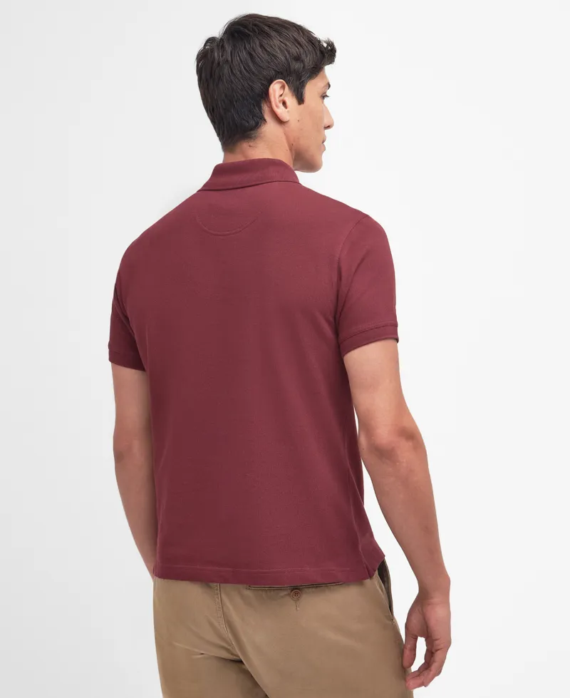 Barbour Mens Tartan Pique Polo Shirt Ruby-2