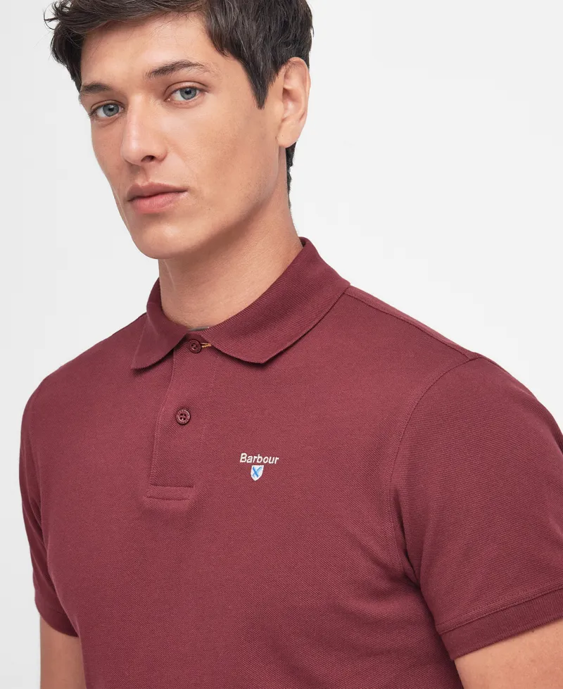 Barbour Mens Tartan Pique Polo Shirt Ruby-3